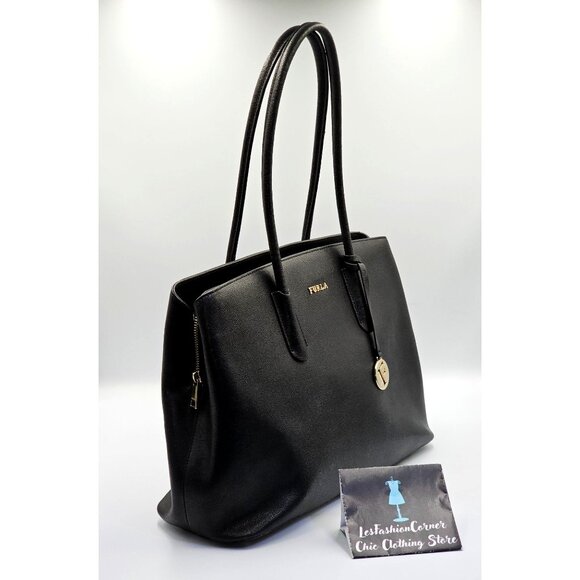 Furla Women's Black Saffiano Leather  Tessa Tote  Shoulder Bag Size Large 2712 - Picture 7 of 16